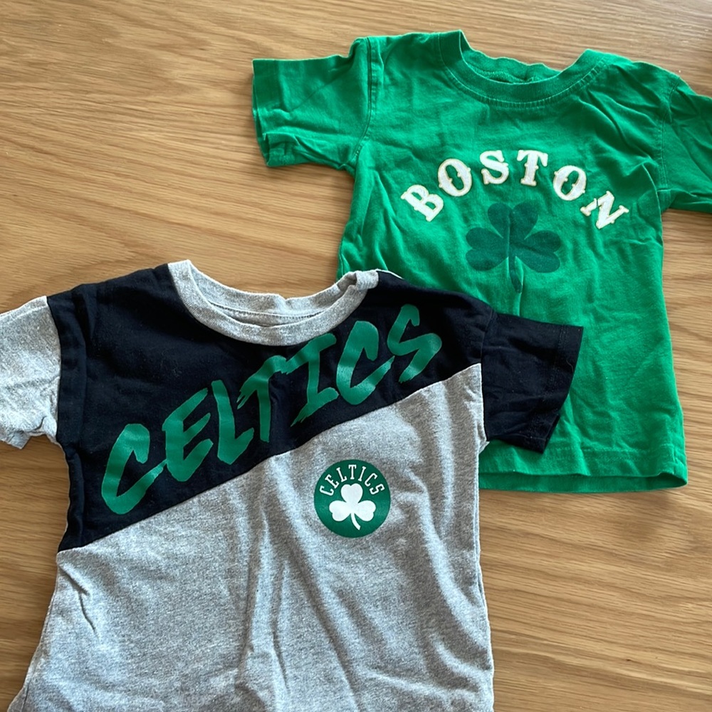 2 toddler Boston Celtics tees